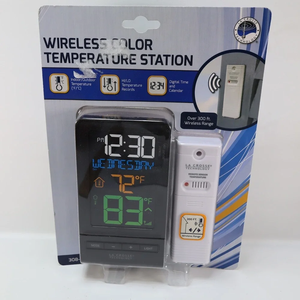 NEW La Crosse Technology Wireless Color Temperature Station/Thermometer 308-1415
